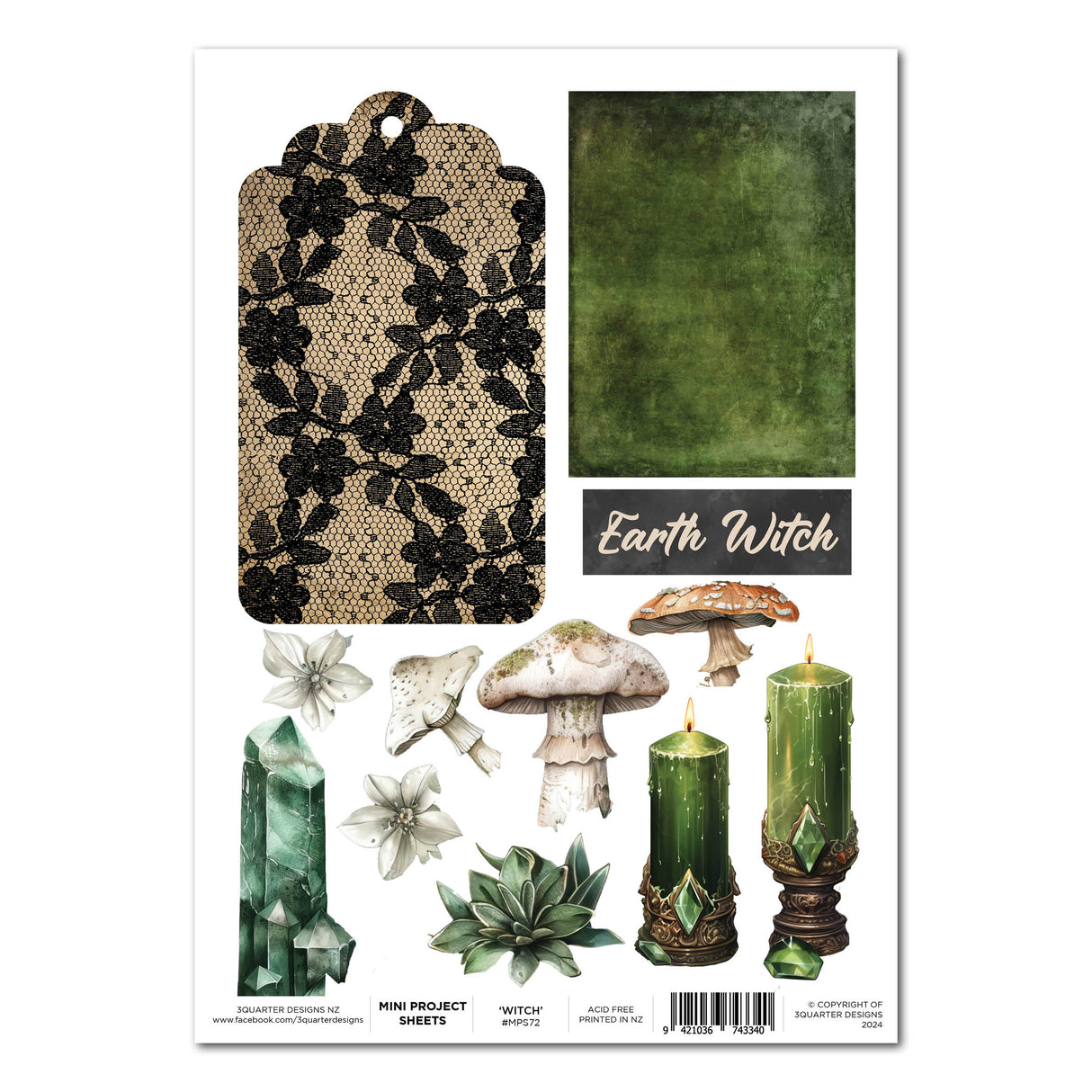 3Quarter Designs Earth Witch - Mini Project Sheet