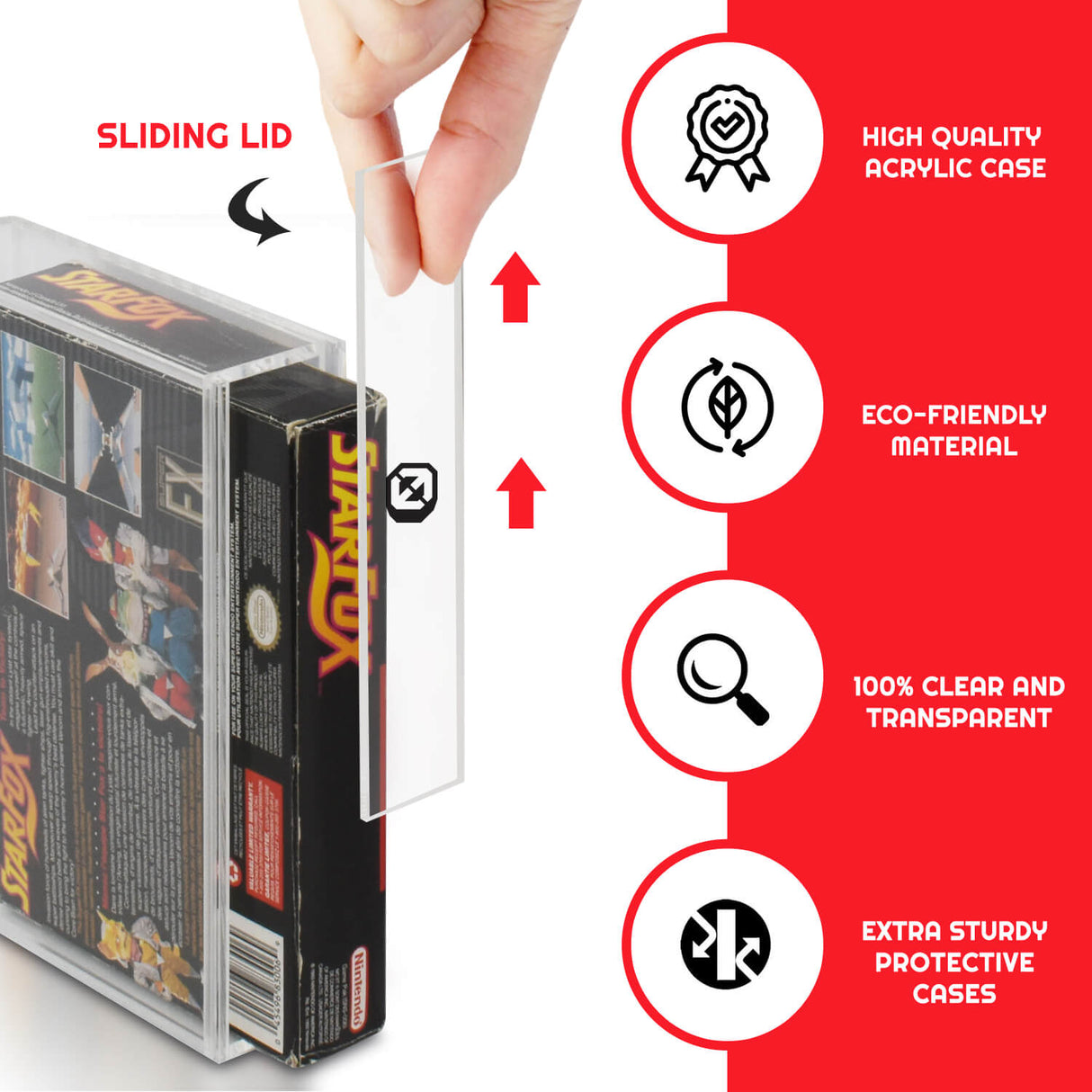 Acrylic Display Protector for SNES Games and N64 Game Box - Pack of 2