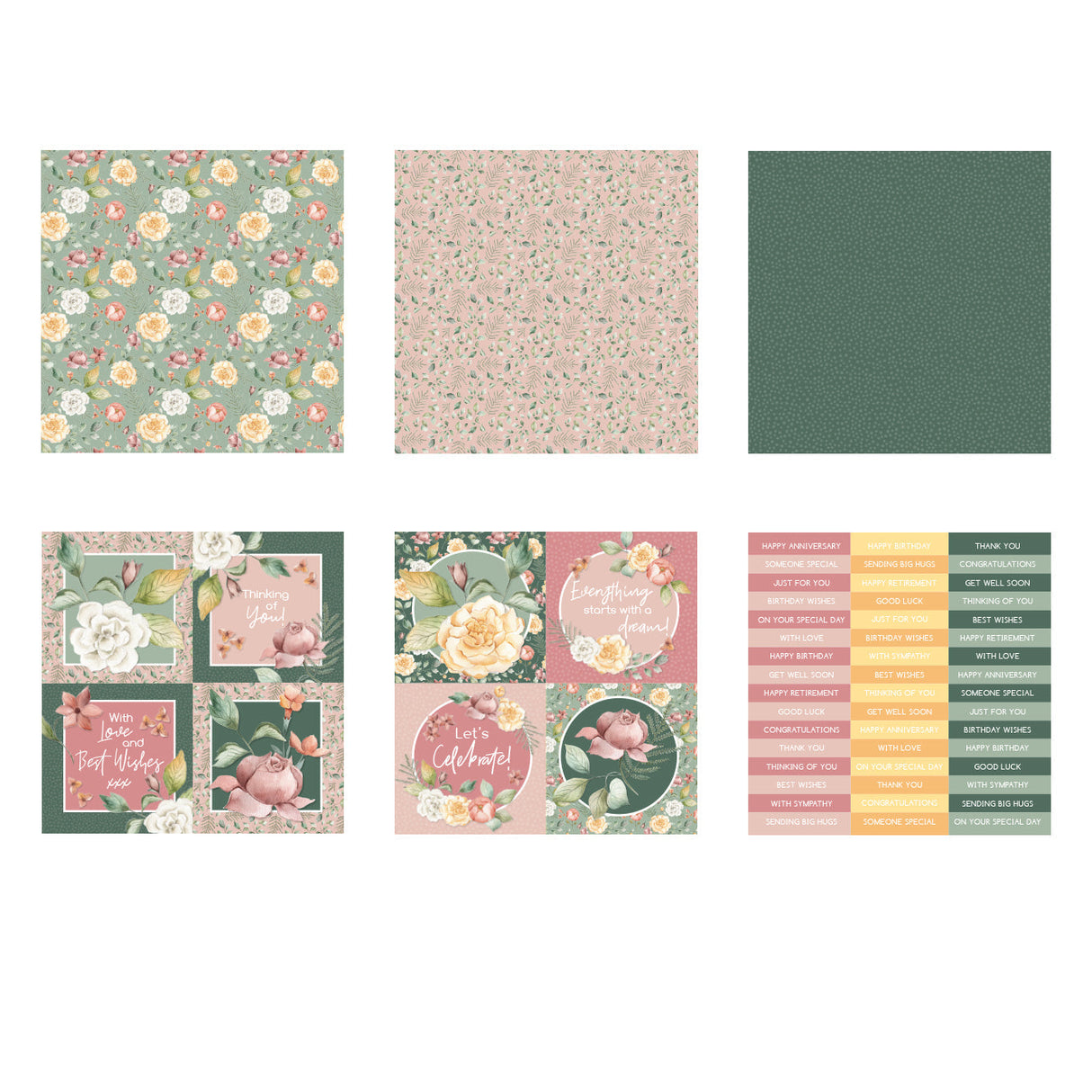 The Paper Boutique Perfect Partners Flower Patch 8 in x 8 in Medley