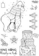 Pink Ink Designs King Kong Merrily On High 6 in x 8 in Clear Stamp Set