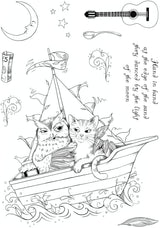 Pink Ink Designs The Owl & The Pussycat 6 in x 8 in Clear Stamp Set