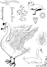 Pink Ink Designs Swan Jovi 6 in x 8 in Clear Stamp Set