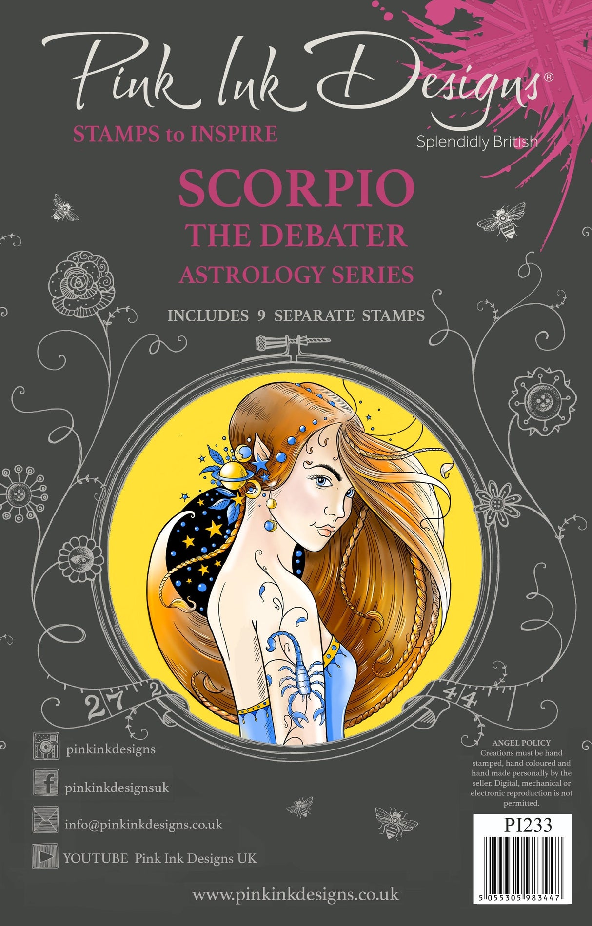 Pink Ink Designs Scorpio 6 in x 8 in Clear Stamp Set