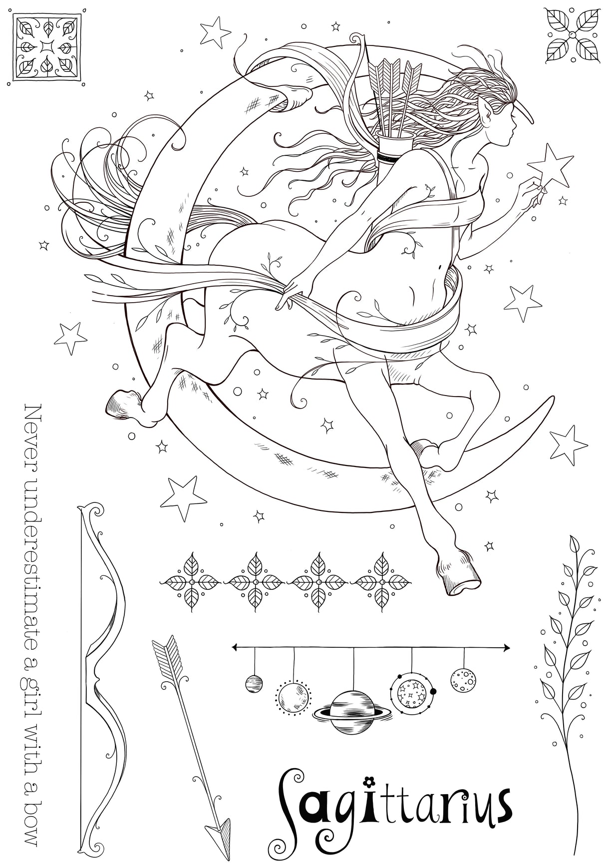Pink Ink Designs Sagittarius 6 in x 8 in Clear Stamp Set