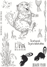 Pink Ink Designs Beaver Fever 6 in x 8 in Clear Stamp Set