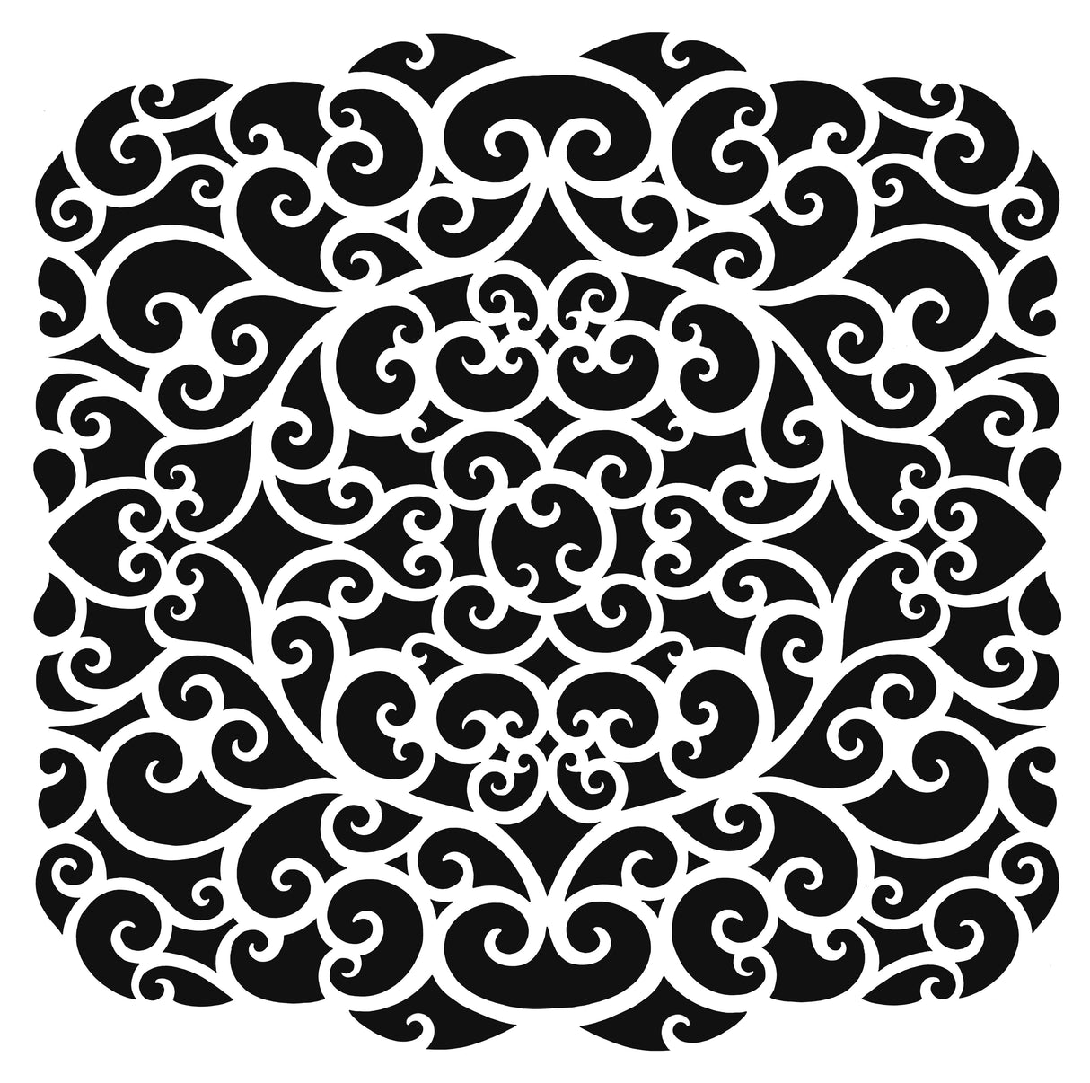 Pink Ink Designs Ocean Twirls 7 in x 7 in Stencil