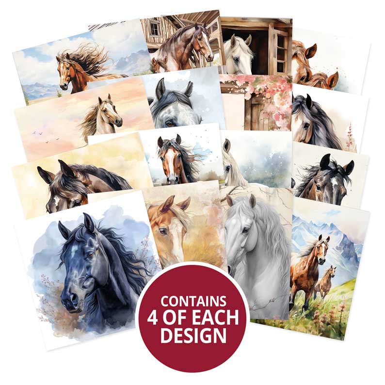 Watercolour Horses Pocket Pad