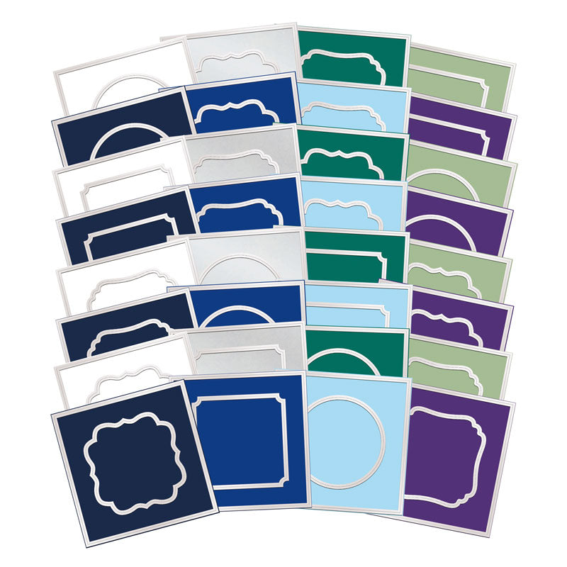 Festive Square Pocket Pad Apertures - Stunning Silver