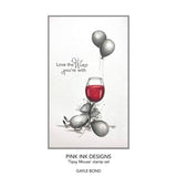 Pink Ink Designs Tipsy Mouse 3 in x 4 in Clear Stamp Set