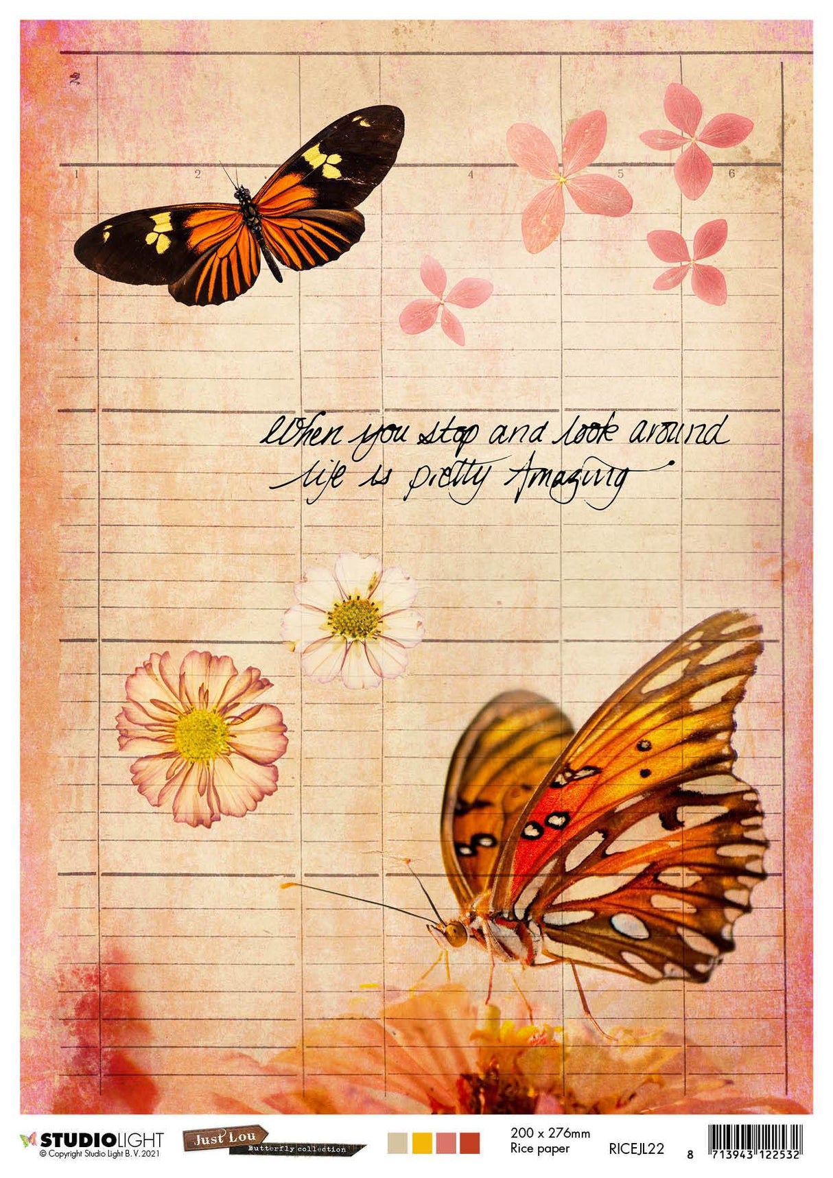 Just Lou Rice Paper Butterfly Collection 210x297mm nr.22