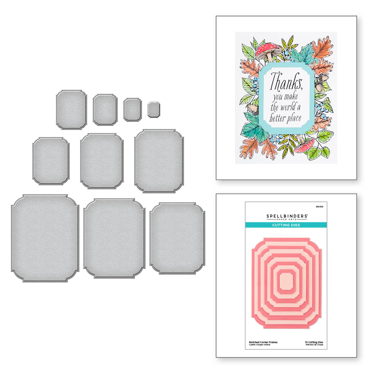 Notched Corner Frames Etched Dies from the BetterPress Autumn Collection