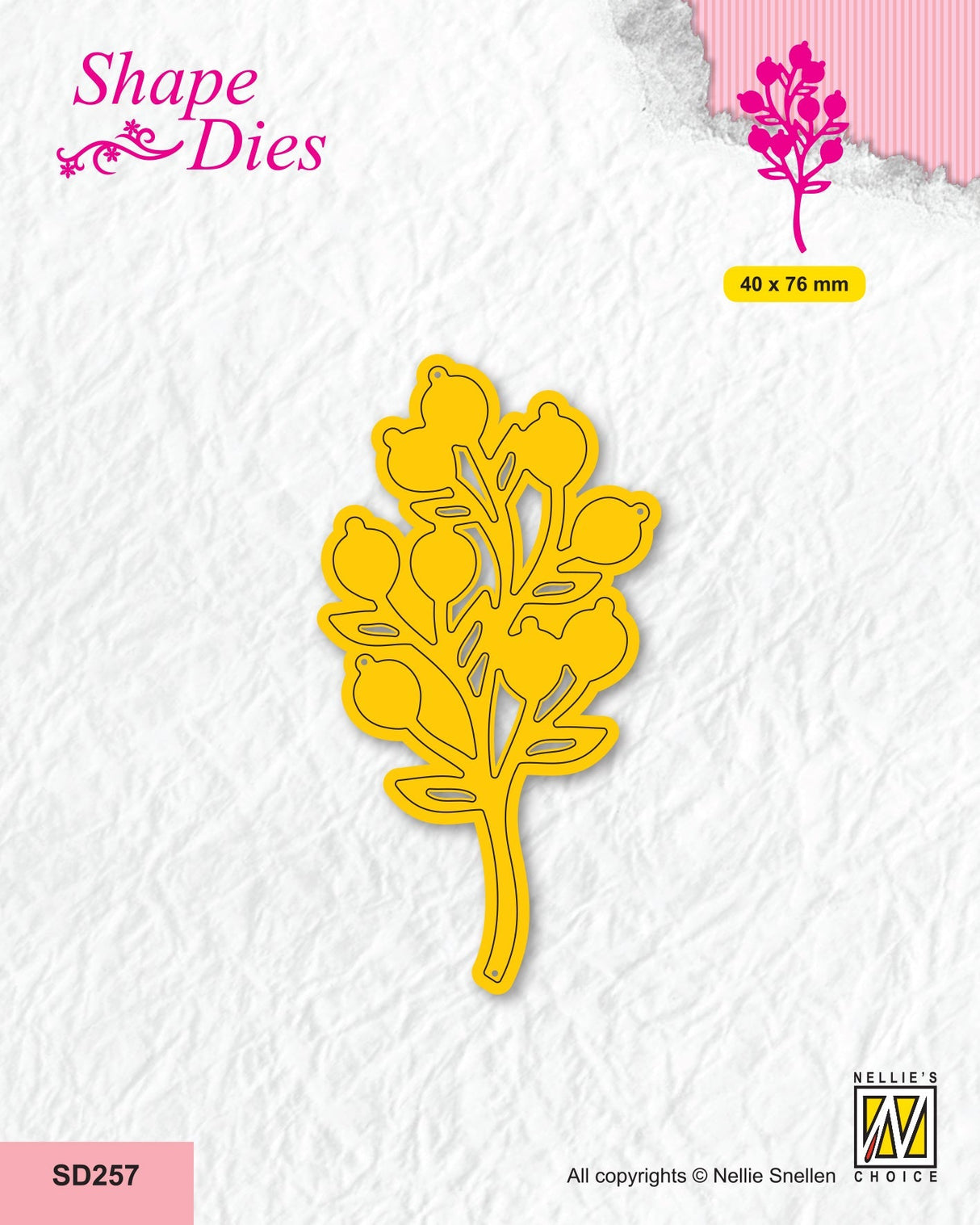 Nellie's Choice Shape Die - Garden - Branch With Fruits