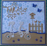 Nellie's Choice - Shape Die Blue Tandem Bicycle