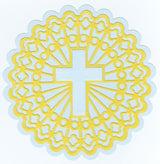 Stained Glass Dies "round with shining cross"