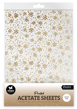 SL Acetate Sheet Snowflakes Gold Essentials 6 Sheets