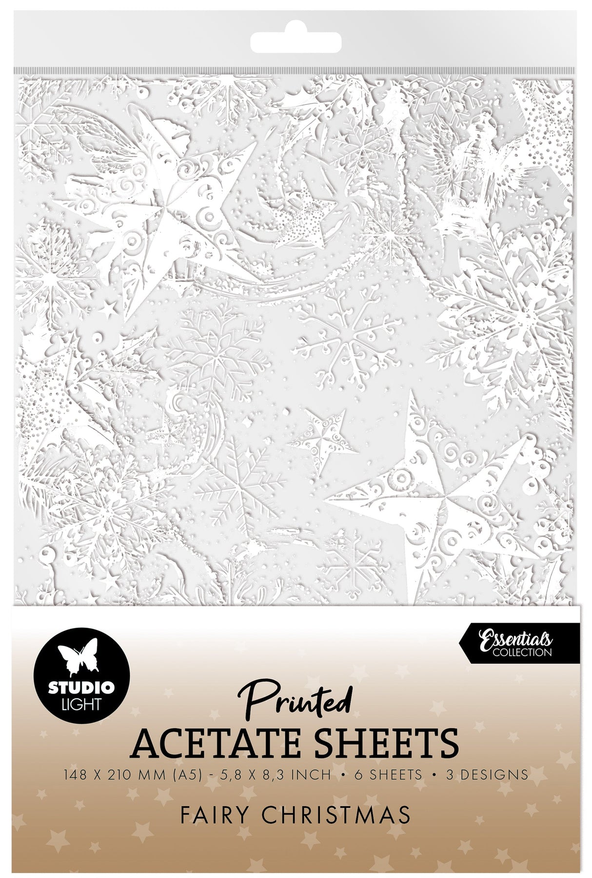 SL Acetate Sheets Snow, Fairies & Stars Essentials 6 Sheets