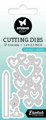 SL Cutting Dies Candle + Hearts Essentials 37x64x1mm 4 PC nr.755