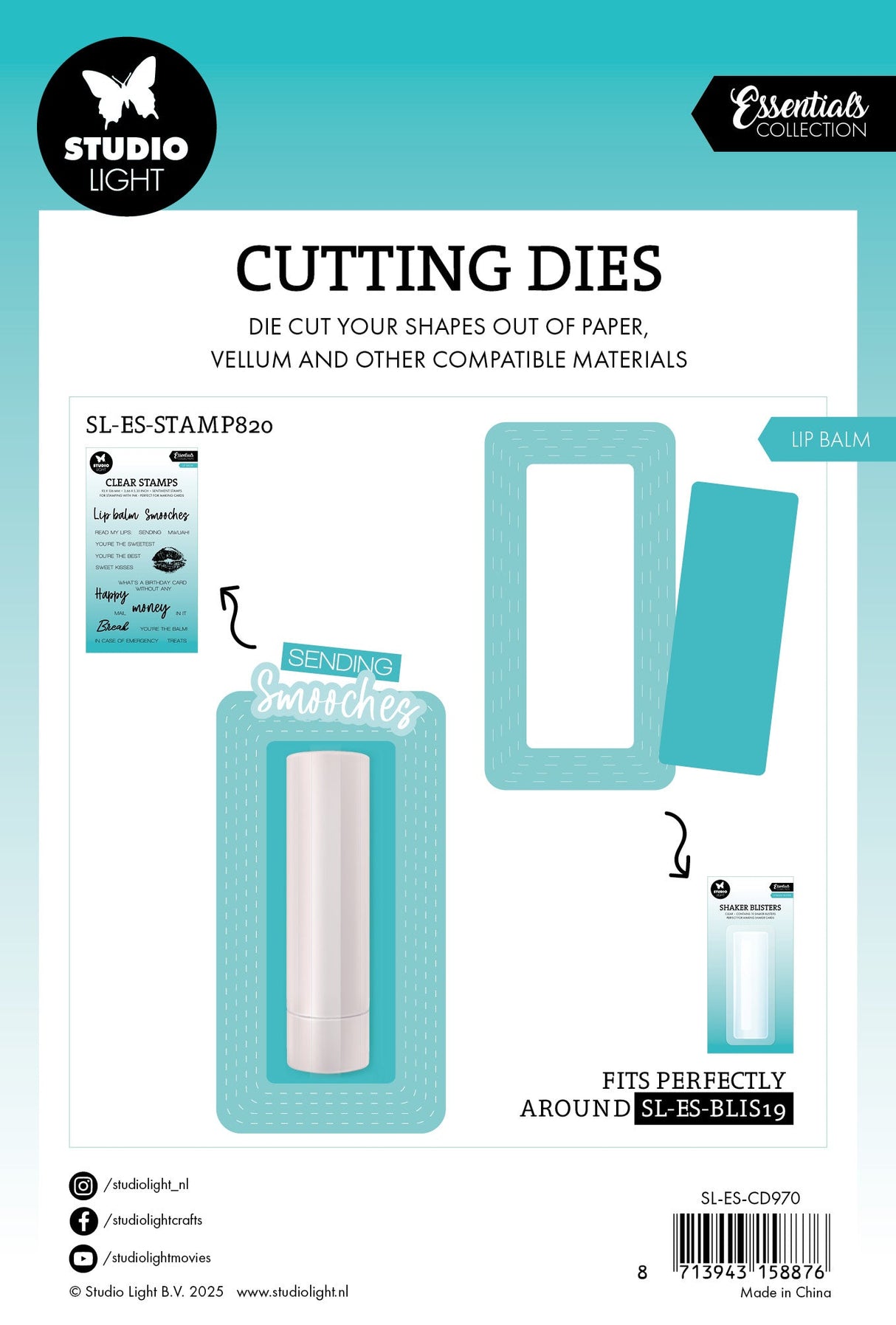 SL Cutting Die Lip Balm Blister Die Essentials 2 Pieces craft cutting die set for DIY projects and packaging.