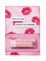 SL Cutting Die Lip Balm Blister Die Essentials 2 Pieces featuring a lip balm and playful kiss print packaging.