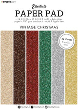 SL Paper Pad Glitter Paper Vintage Christmas Essentials 148x210x9mm 24 SH nr.50