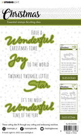 SL Stamp & Cutting Die Christmas Wonderful Sentiments Essentials 138x178x3mm 12 PC nr.44