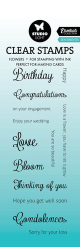 SL Clear Stamp Sentiments Essentials 46,2x142x3mm 13 PC nr.589
