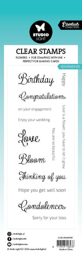 SL Clear Stamp Sentiments Essentials 46,2x142x3mm 13 PC nr.589
