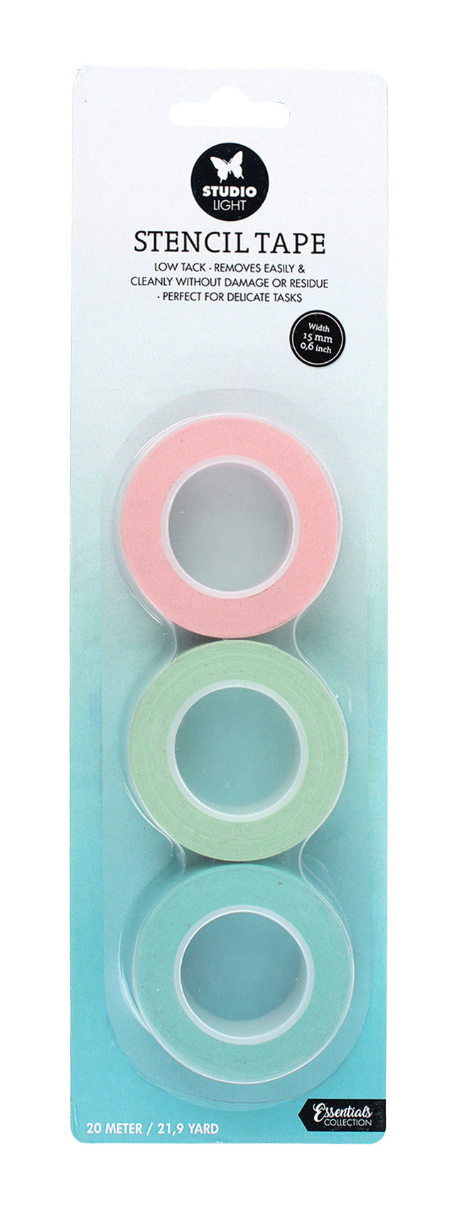 SL Stencil Tape Low Tack 15mm Wide 3 PCS Essential Tools 40x40x15mm 20 Mt nr.01