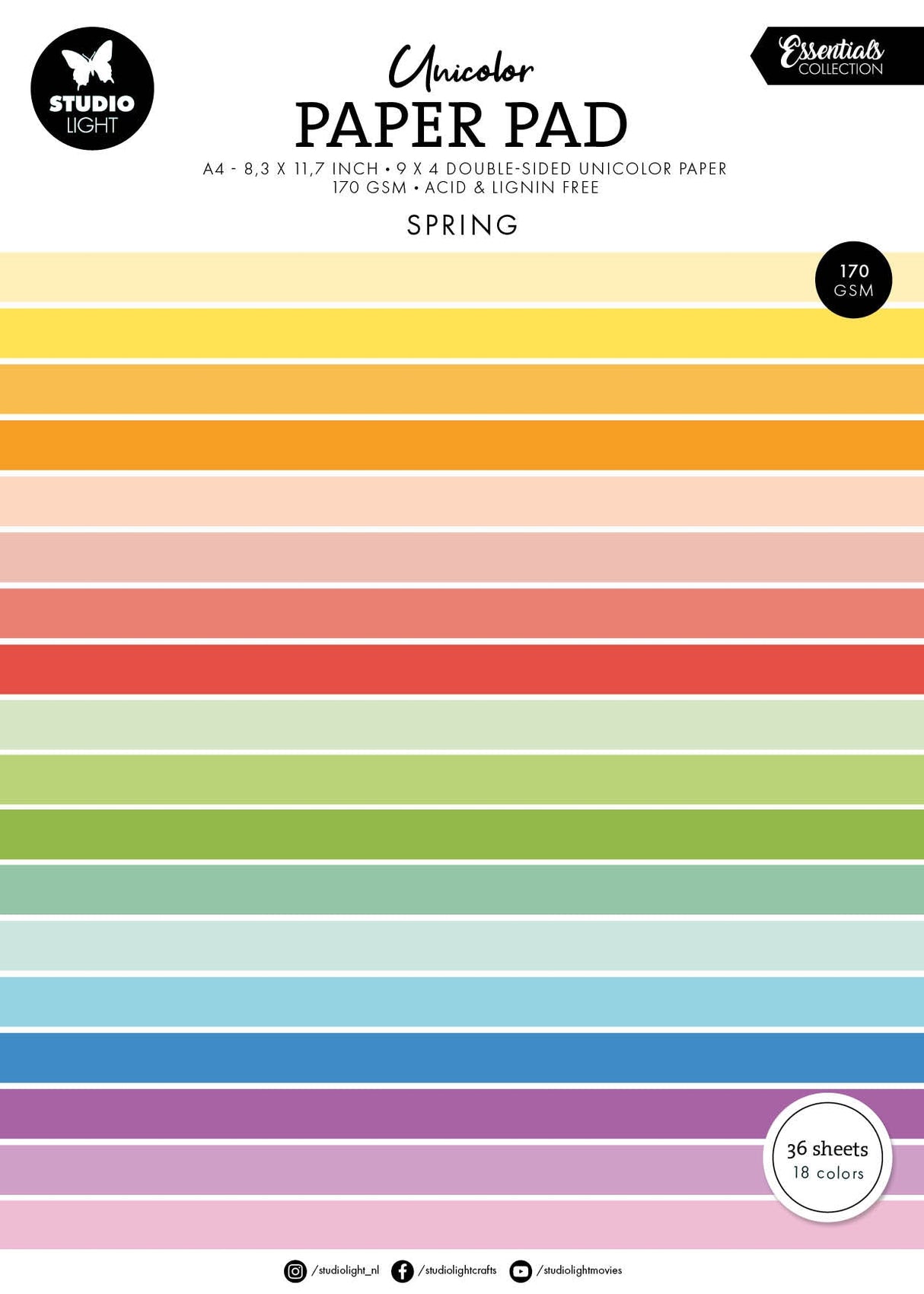 SL Unicolor Paper Pad Spring Tones Essentials 36 SH