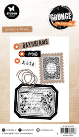 SL Stamp & Cutting Dies Label & Stamp Grunge Collection 93x136x1mm 13 Pieces