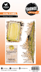 SL Clear Stamp Vintage Labels Grunge Collection 3 PC