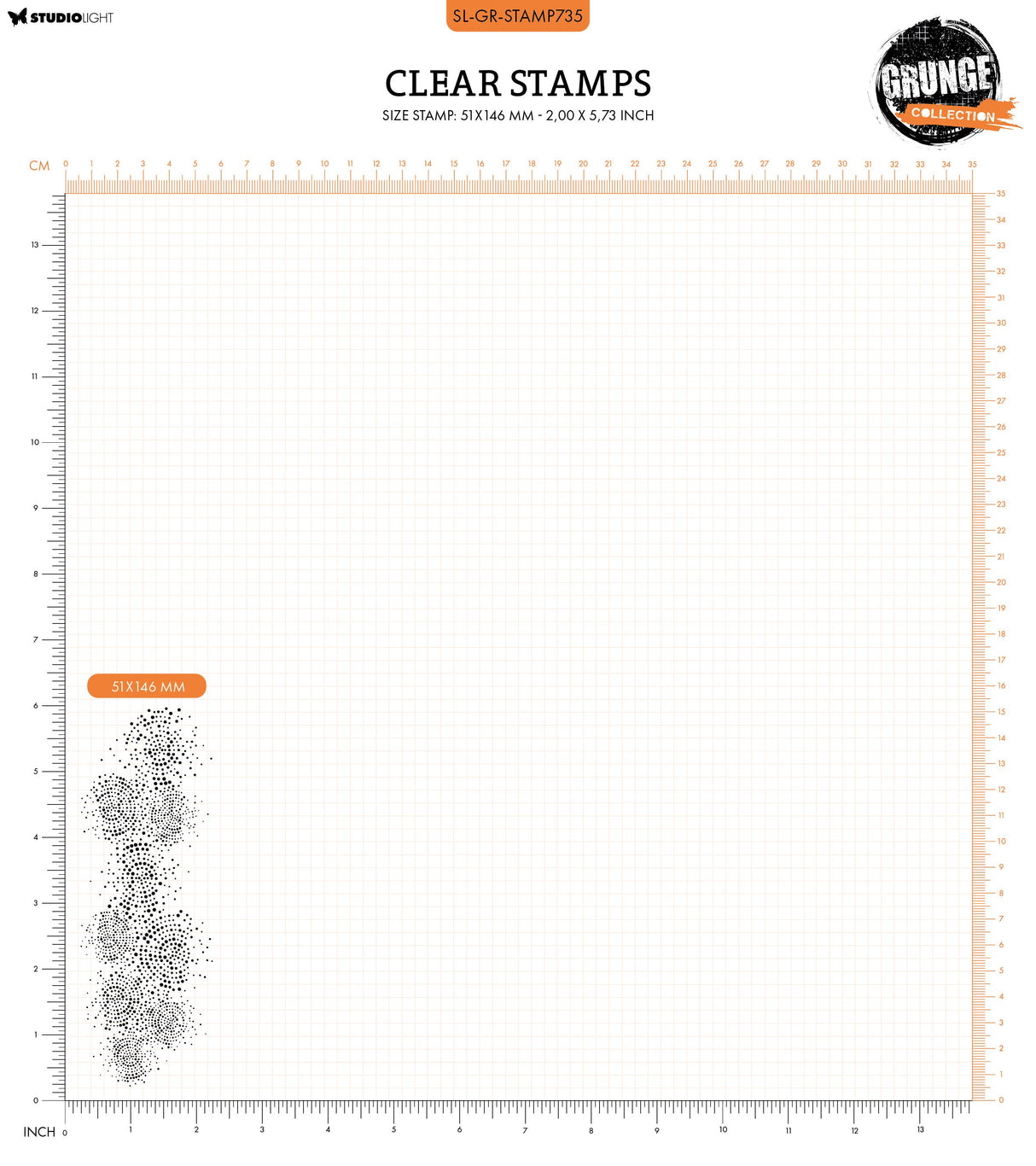 SL Clear Stamp Dotted Circles Grunge Collection 1 PC