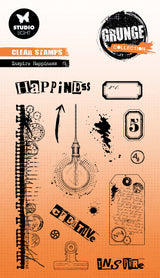 SL Clear Stamp Inspire Happiness Grunge Collection 14 PC
