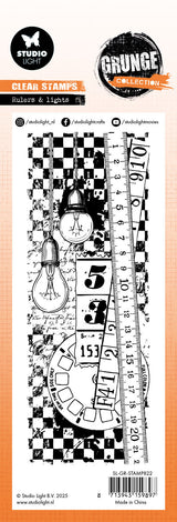SL Clear Stamp Rulers & Lights Grunge Collection 1 PC