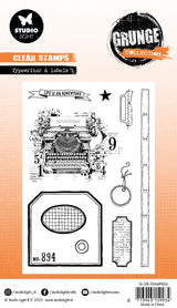 SL Clear Stamp Typewriter & Labels Grunge Collection 10 PC