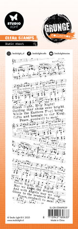 SL Clear Stamp Music Sheet Grunge Collection 1 Pieces
