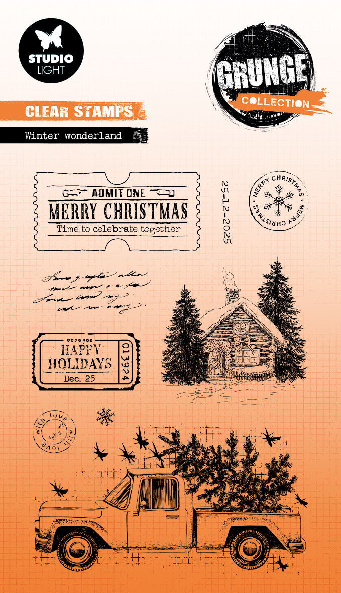 SL Clear Stamp Winter Wonderland Grunge Collection 9 Pieces