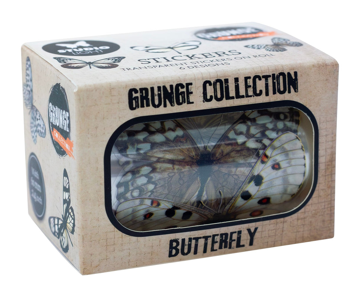 SL Clear Stickers Butterfly Grunge Collection 65x45x45mm 5 Meter