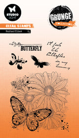 SL Clear Stamp Butterflies Grunge Collection 89x132x3mm 5 PC nr.399