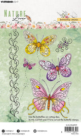 SL Clear Stamps Butterfly Swirls Nature Lover 99x139x3mm 7 PC nr.591