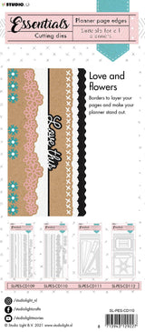 SL Cutting Die Edges Long Flowers Planner Essentials 125x235x1mm 1 PC nr.110