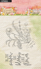 SL Clear Stamp Flower Bloom Spring Meadow 2 PC showcasing floral design perfect for spring crafting projects.