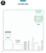 SL Cutting Die Pill Bottle Sweet Stories 17 PC craft cutting dies including pill bottle and accessories layout