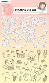 SL Stamp & Cutting Die Under The Sea Sweet Stories 154x213x1mm 24 PC nr.57