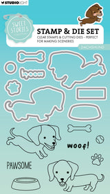 SL Stamp & Cutting Die Dachshund Sweet Stories 16 PC