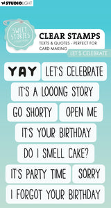 SL Clear Stamp Let's Celebrate Sweet Stories 10 PC