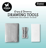 SL Drawing Tools Kneaded & Vinyl Eraser, Sharpener Essentials 3 Pieces