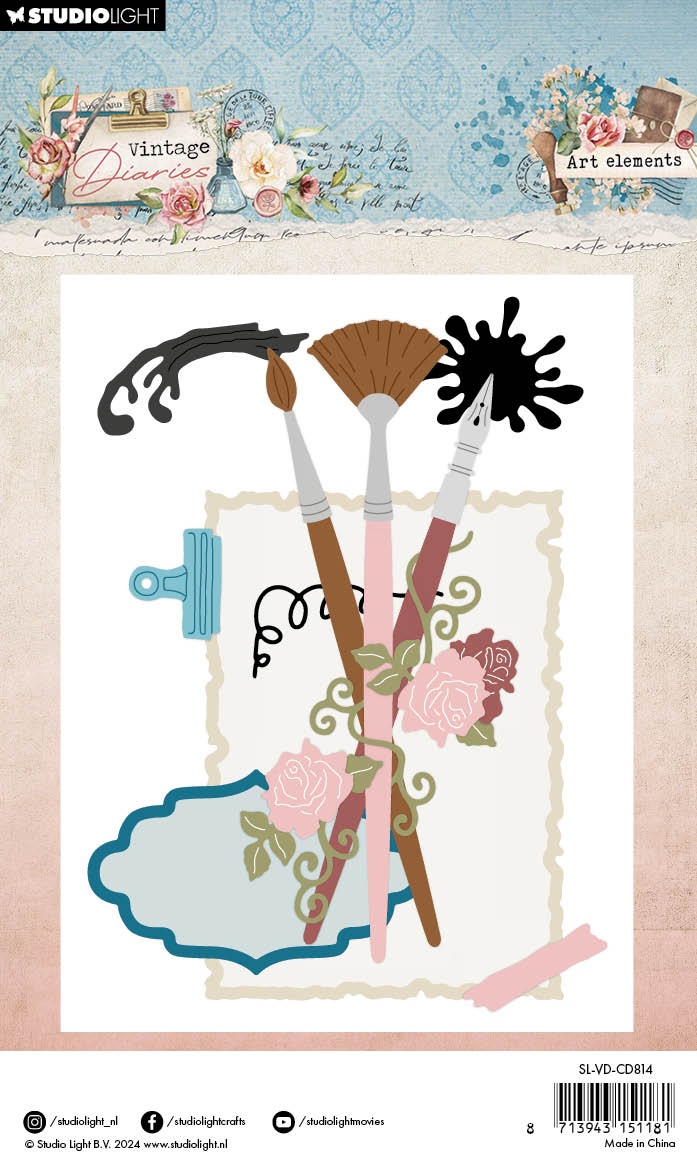 SL Cutting Dies Art Elements Vintage Diaries 20 PC