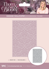 Sara Signature Thorn & Bloom 6" x 4" 2D Embossing Folder - Damask Wallpaper