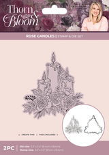 Sara Signature Thorn & Bloom Stamp & Die Set - Rose Candles